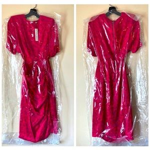 Alice + Olivia Stella Bold Floral Jacquard Side Cut Out Dress Old Money